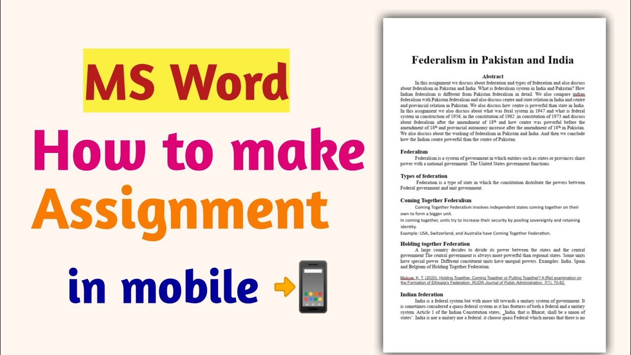 How to make assignment in mobile || Microsoft word in android|| assignment work in mobile||