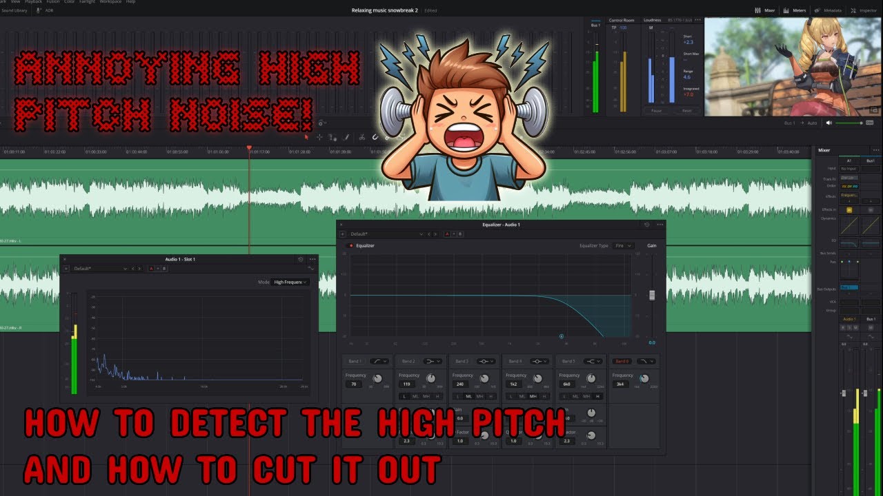 DaVinci Resolve Remove High Pitch Noise (Quick Way + Explanations) (4K)