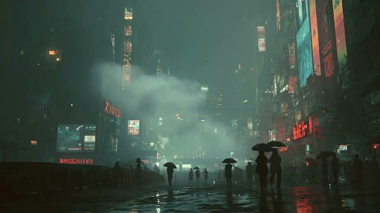 Cyberpunk Ambient Music | Rainy Future City for Deep Work & Coding [Vangelis Style / 4K]