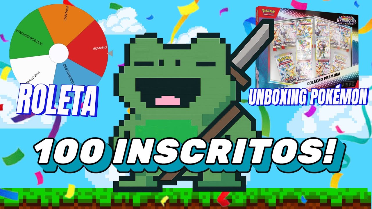 100 INSCRITOS! 🎉 ESTREIA DA ROLETA + UNBOXING POK&Eacute;MON TCG AO VIVO