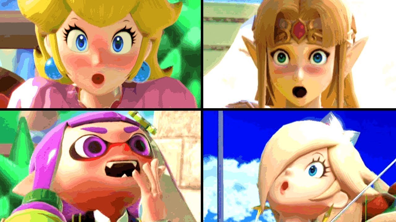 Super Smash Bros Ultimate - All Girl Fighters' Reactions to Superspicy Curry