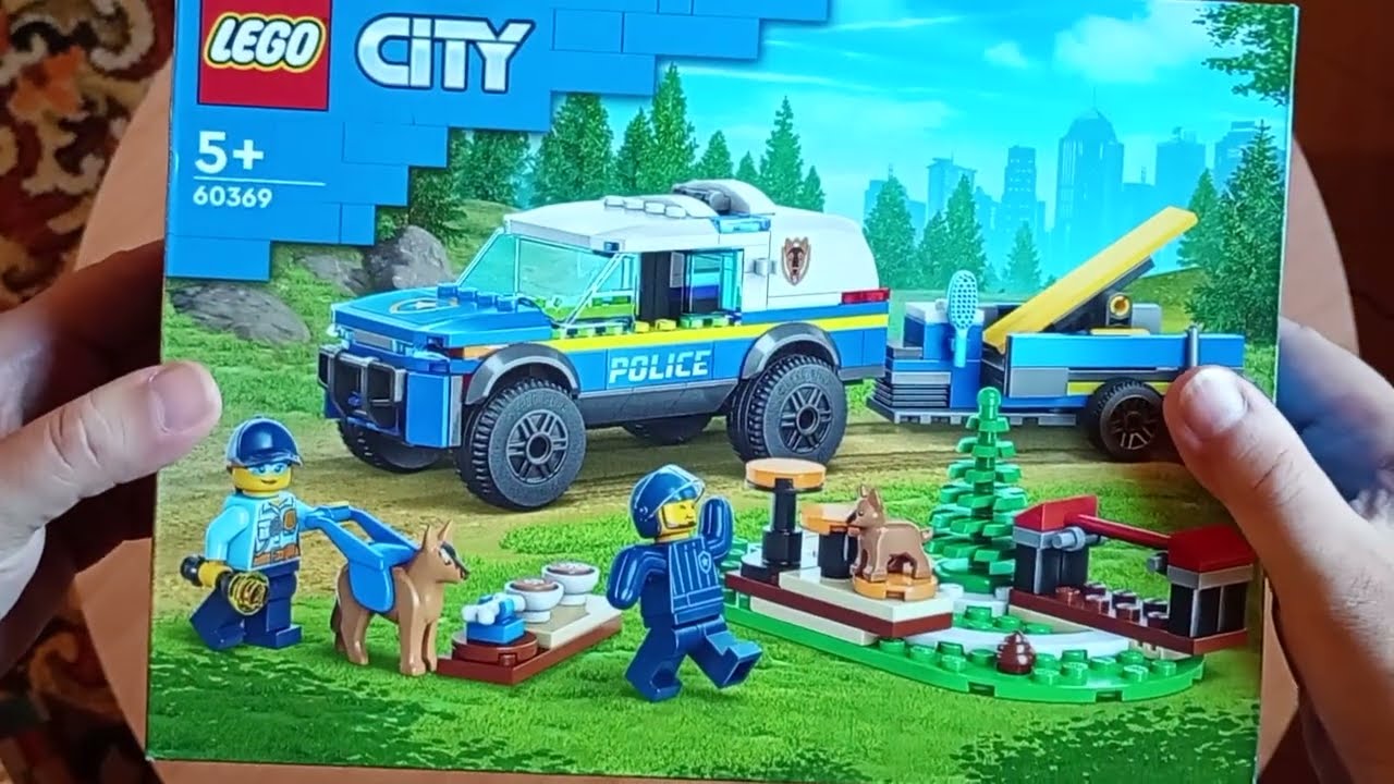 LEGO City 60369 Police Dogs Training. Unboxing and slow pace, real time building.