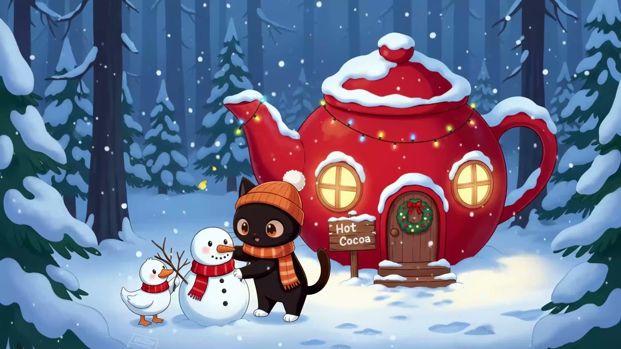 Teapot House Vibes with Cute Cat 🐾 Peaceful Lofi Radio ❄️ for Sleep & Winter Dreams