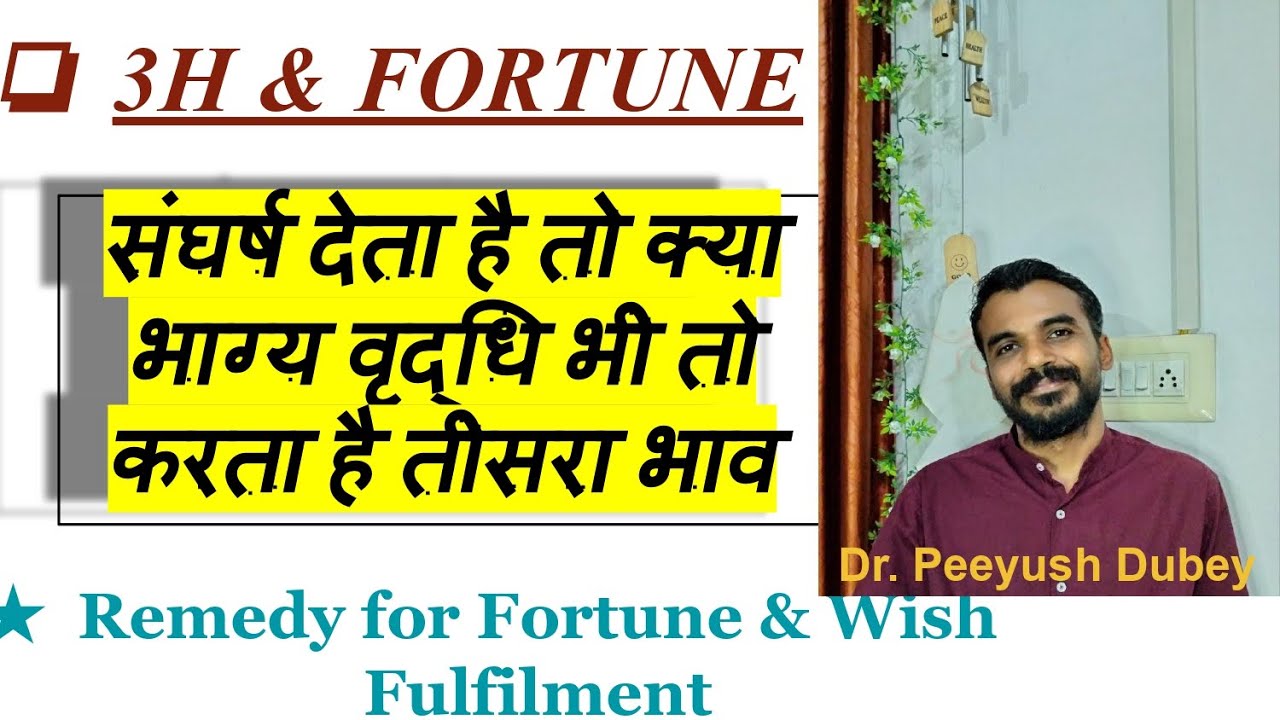 3H & Fortune/Remedy for Fortune & Wish Fulfillment by Dr Piyush Dubey Sir