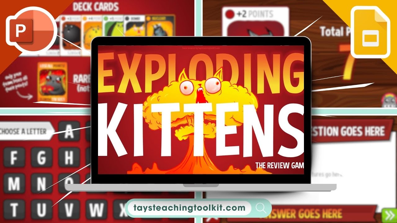 EXPLODING KITTENS | Free PowerPoint & Google Slides Review Game