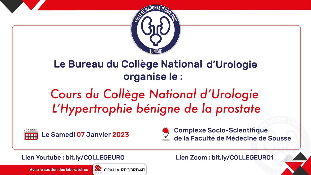 Cours du Collège National d’Urologie  Tunisien : L’Hypertrophie bénigne de la prostate