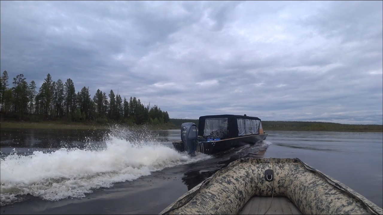 Выезд на лодке которую я построил сам с мотором 250 л.с и водометом  ! Якутия 2025. Лагерь в воде.