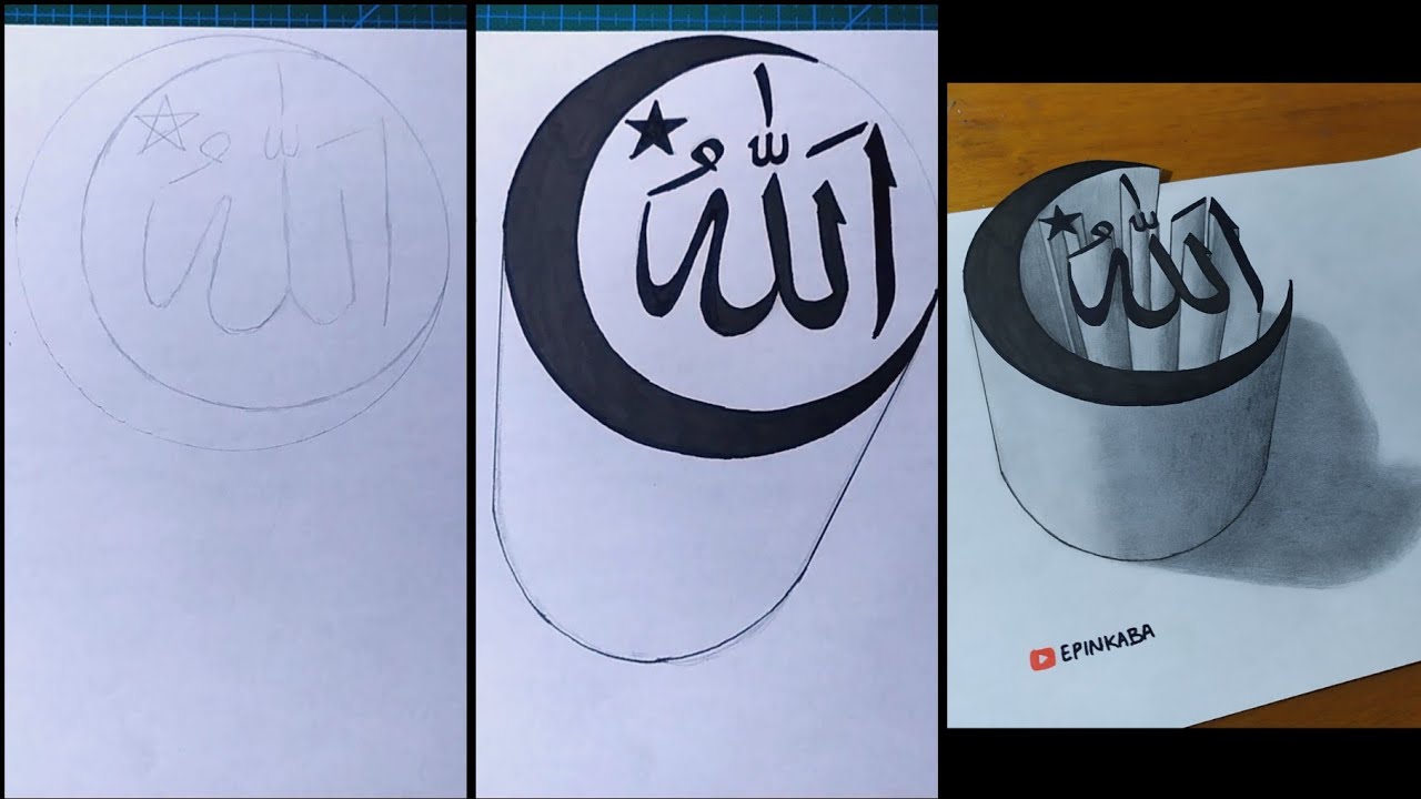 Cara Membuat Kaligrafi 3d Untuk Pemula | Menggambar 3d di Kertas
