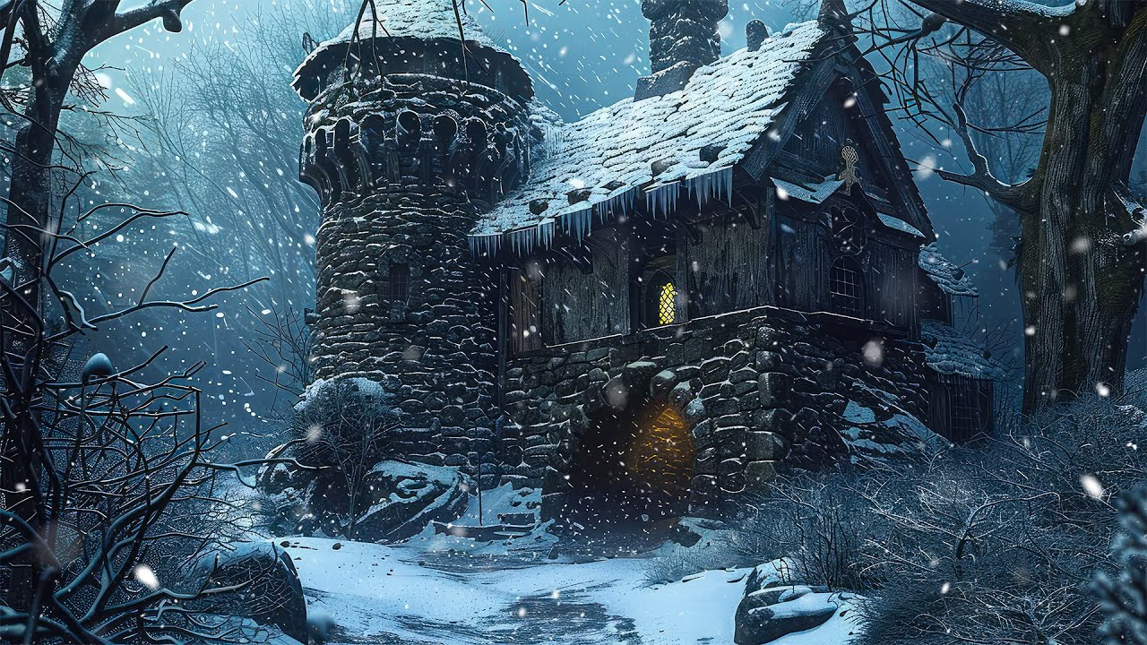 The Mossroof Refuge of the Winter Dark | Medieval Celtic Winter Ambience for Focus & Deep Rest