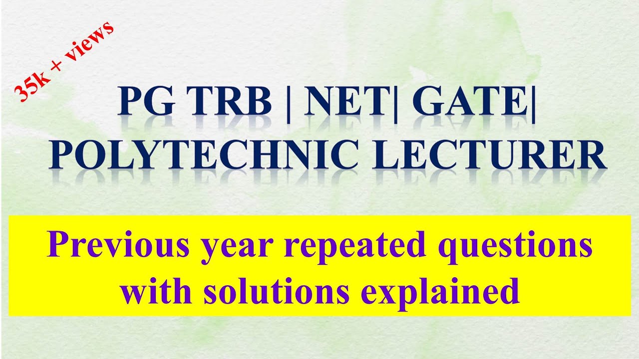 PGTRB2025/TRB Polytechnic Lecturer/Computer Science MCQ Sample Question- Answer with Explanation