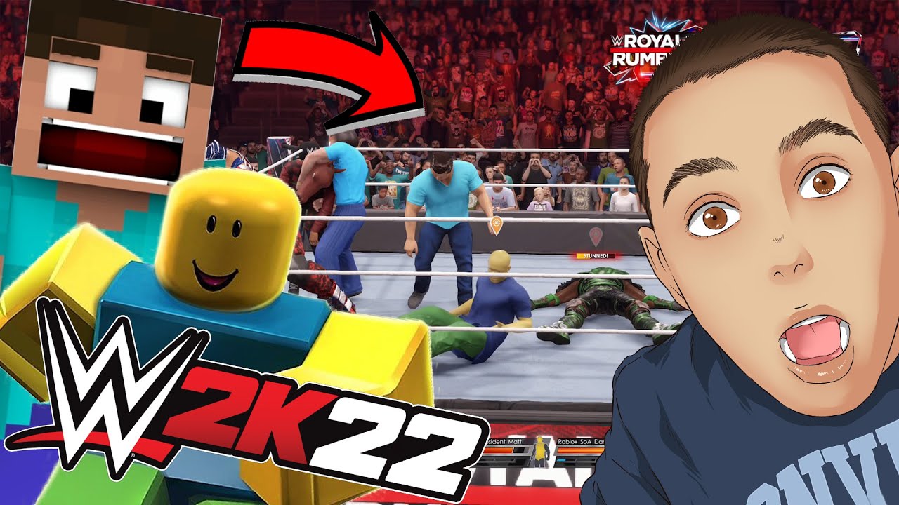 WWE 2K22 ROYAL RUMBLE Minecraft vs Roblox