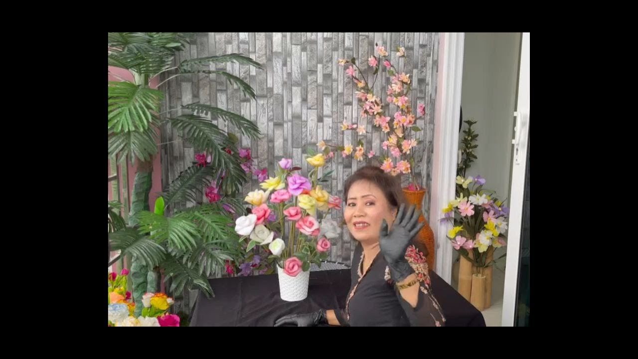 Stocking hmanga Rose siam/How to make Stocking Rose tutorial