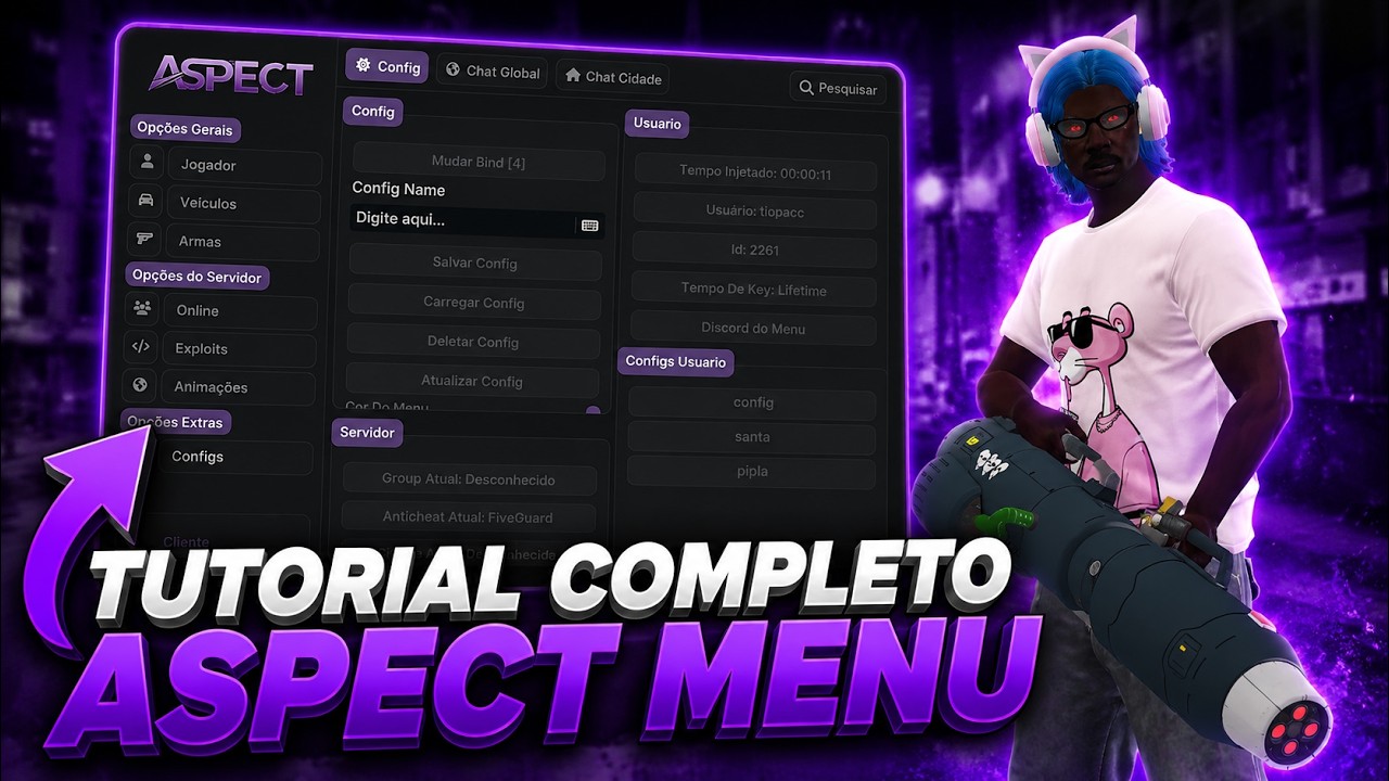 NOVO MOD MENU INSANO! Troll, Spawn de Armas e Veículos + Crash em Várias Cidades 😈🔥 | (ASPECT MENU)