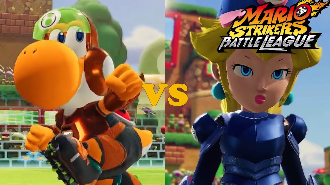 Mario Strikers: Battle League - Team Yoshi vs Team Peach - Mushroom Hill