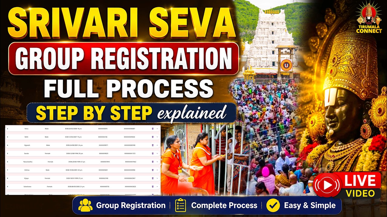 Srivari Seva Group Registration Full Process 2026 | Step by Step Explained |Live Demo| TTD Tirumala