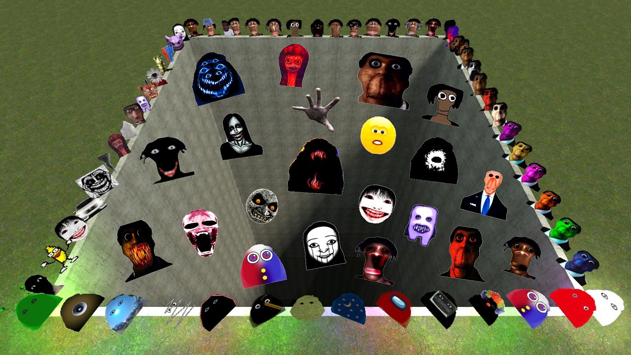 Angry Munci Nextbot, Obunga Family, Juandale Pringle, Nico's Nextbots FALL INTO HOLE in Garry's Mod