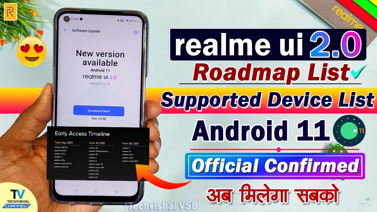 Realme Ui 2.0 & Android 11 Update Supported Device List Confirm | Realme UI 2.0 Roadmap Release Date