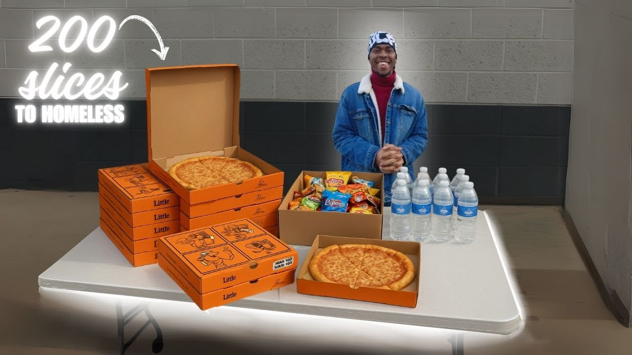 Surprising A Homeless Shelter With Pizza!