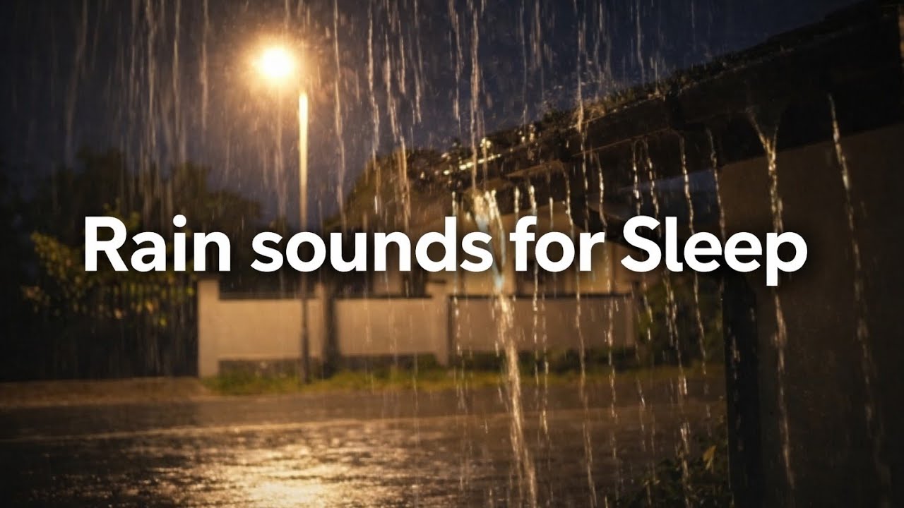 Night Rain Sounds Under Street Light 🌧️ Deep Sleep & Relaxing ASMR | Sounds of Nature