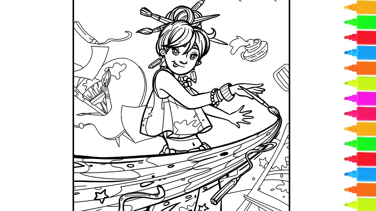 Coloring The Magic Paint, Girl and Jar of Jelly, My New Slingshot | Coloring Pages
