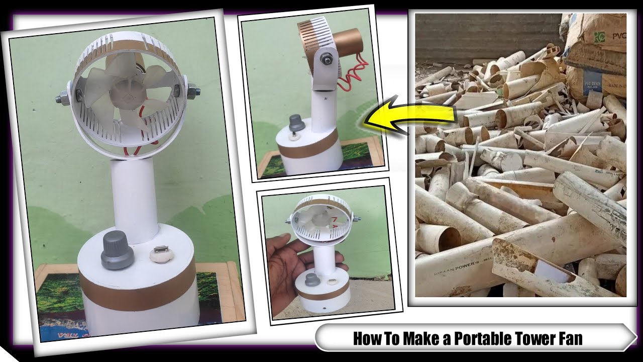 How To Make a Portable Tower Fan From PVC Pipe at Home mini fan 2023