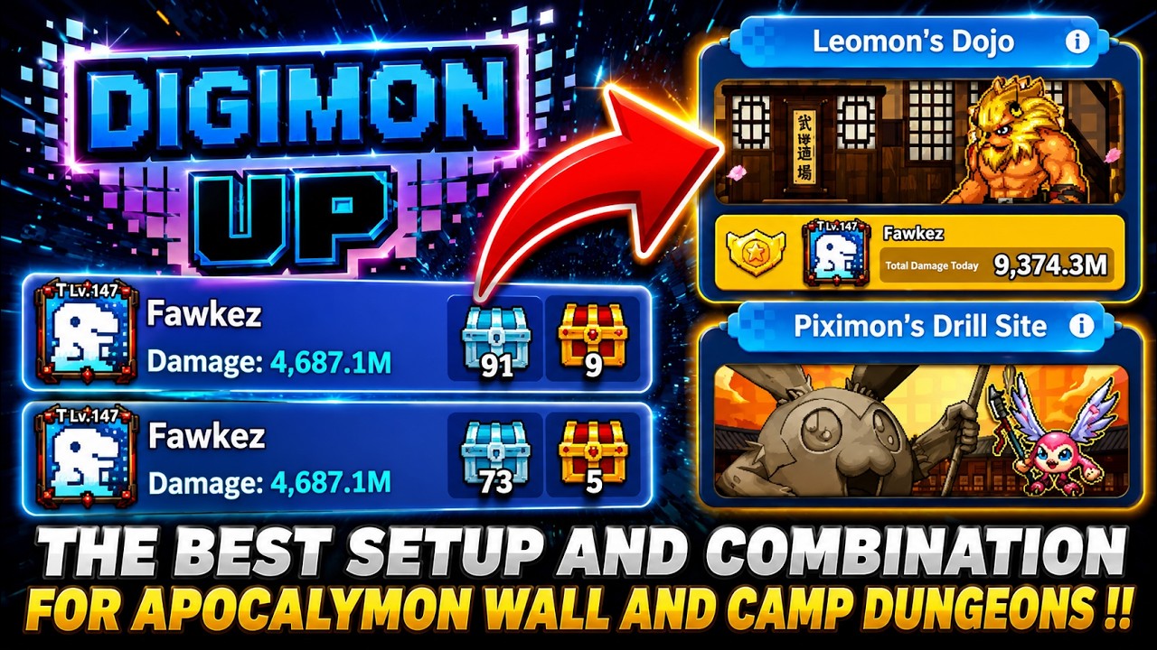 Digimon Up &mdash; ЛУЧШАЯ комбинация для лагерных подземелий и Апокалимона!
