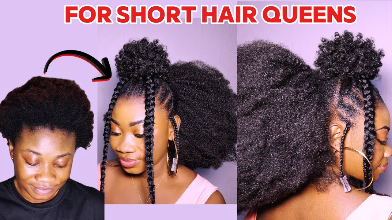 Afro Hairstyle for Short Hair Queens👑 | Step-by-Step #afro #ponytail #diy #viral