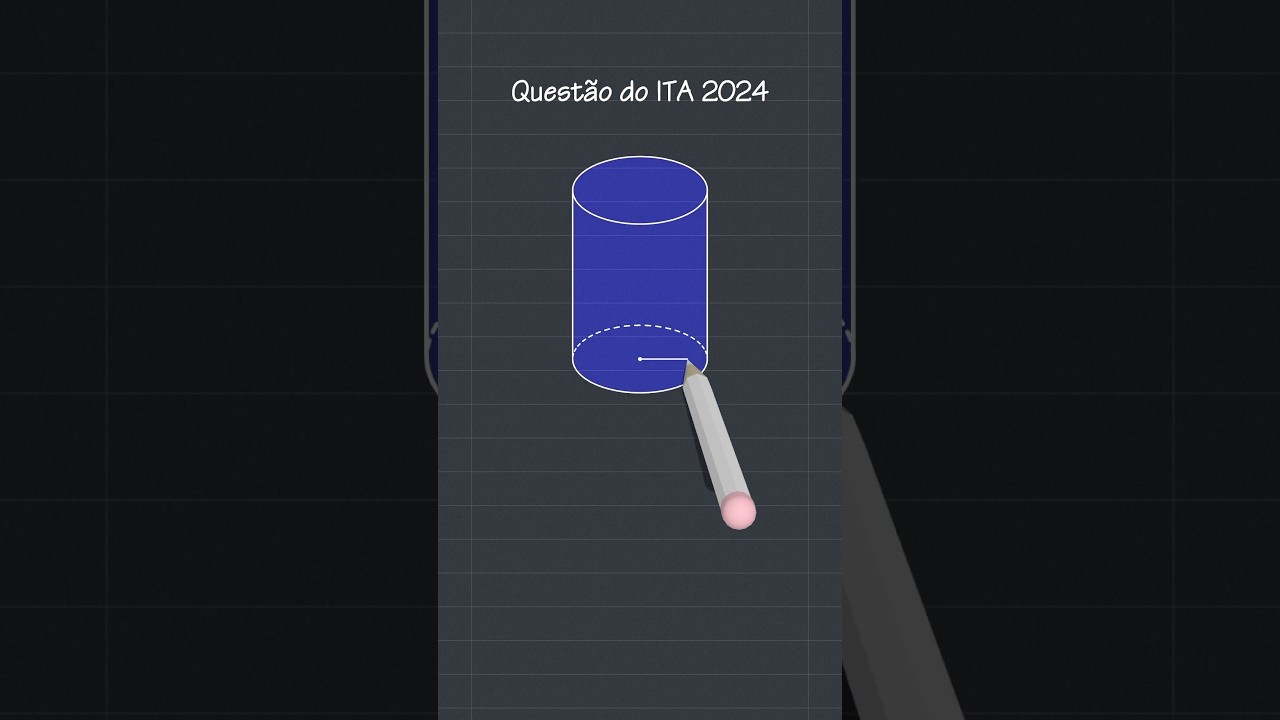 Quest&atilde;o do ITA 2024 - raio do cilindro com progress&atilde;o geom&eacute;trica #geometria #ita #cilindro