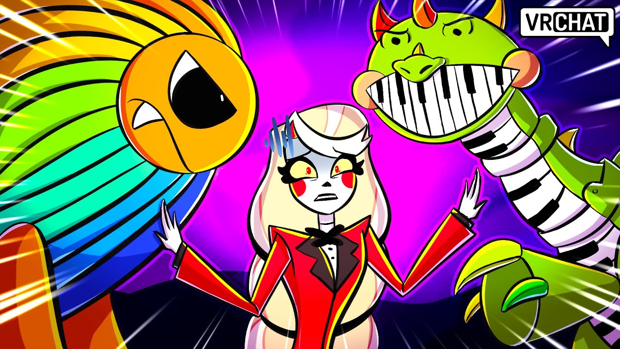 YARNABY vs PIANOSAURUS from Poppy Playtime in Hazbin Hotel VRChat