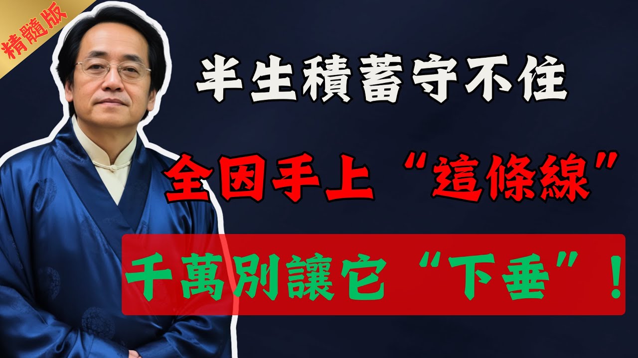 半生積蓄守不住？全因手上“這條線”！千萬別讓它“下垂”！