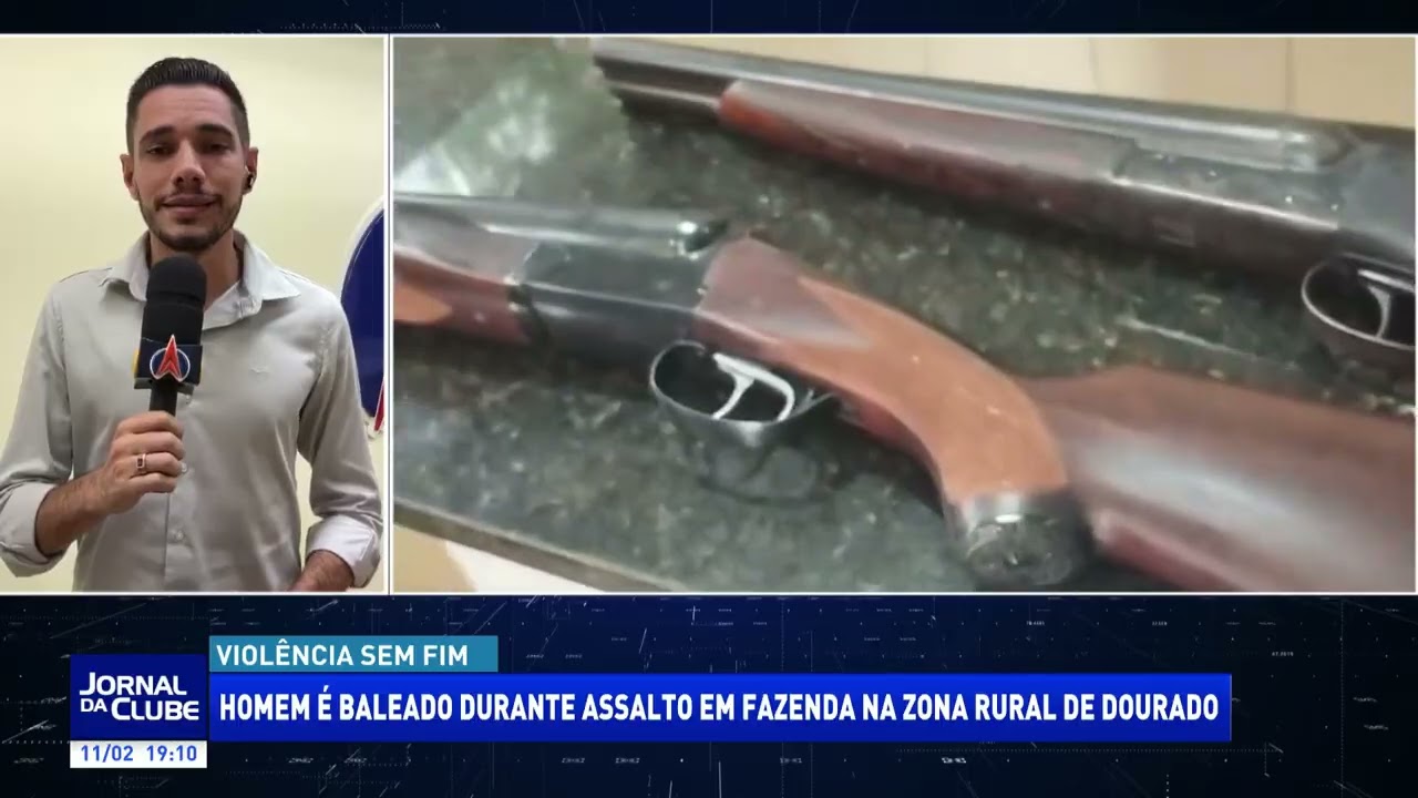 Homem é baleado durante assalto em Dourado - Jornal da Clube 2ª Edição (11/02/2026)