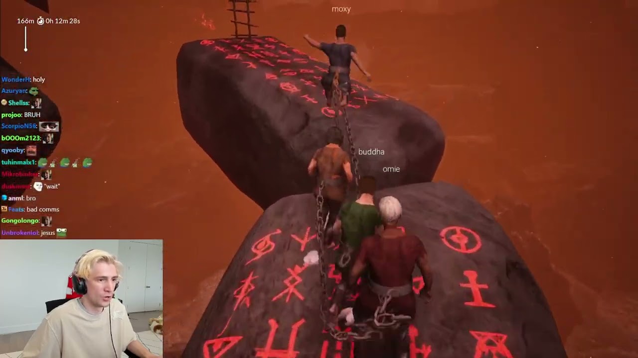 xQc Plays Chained Together with Omie, Buddha, and Moxy!