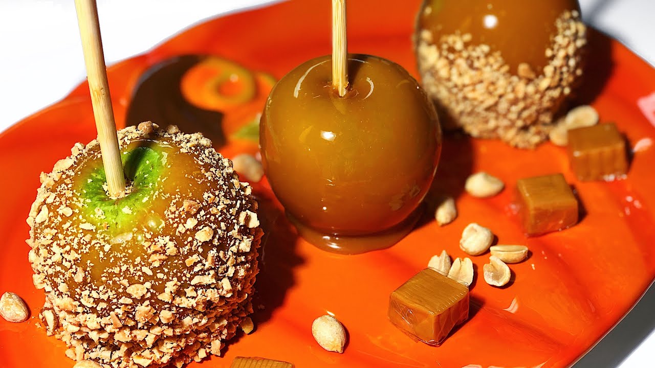 MANZANAS 🍏CON CARAMELO Y CACAHUATE🥜