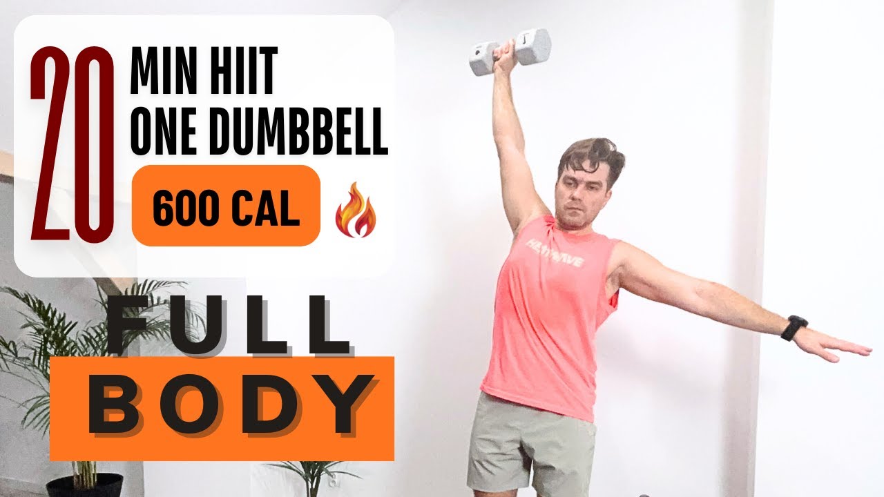 20‑минутный HIIT для мужчин с одной гантелью – сжигание 600 калорий (без прыжков, без повторов)