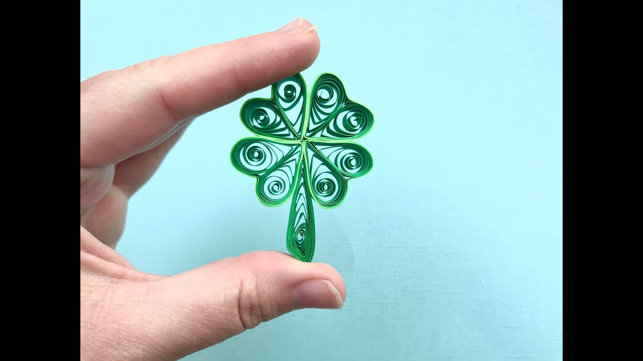 Paper Quilled Shamrock/ Four Leaf Clover