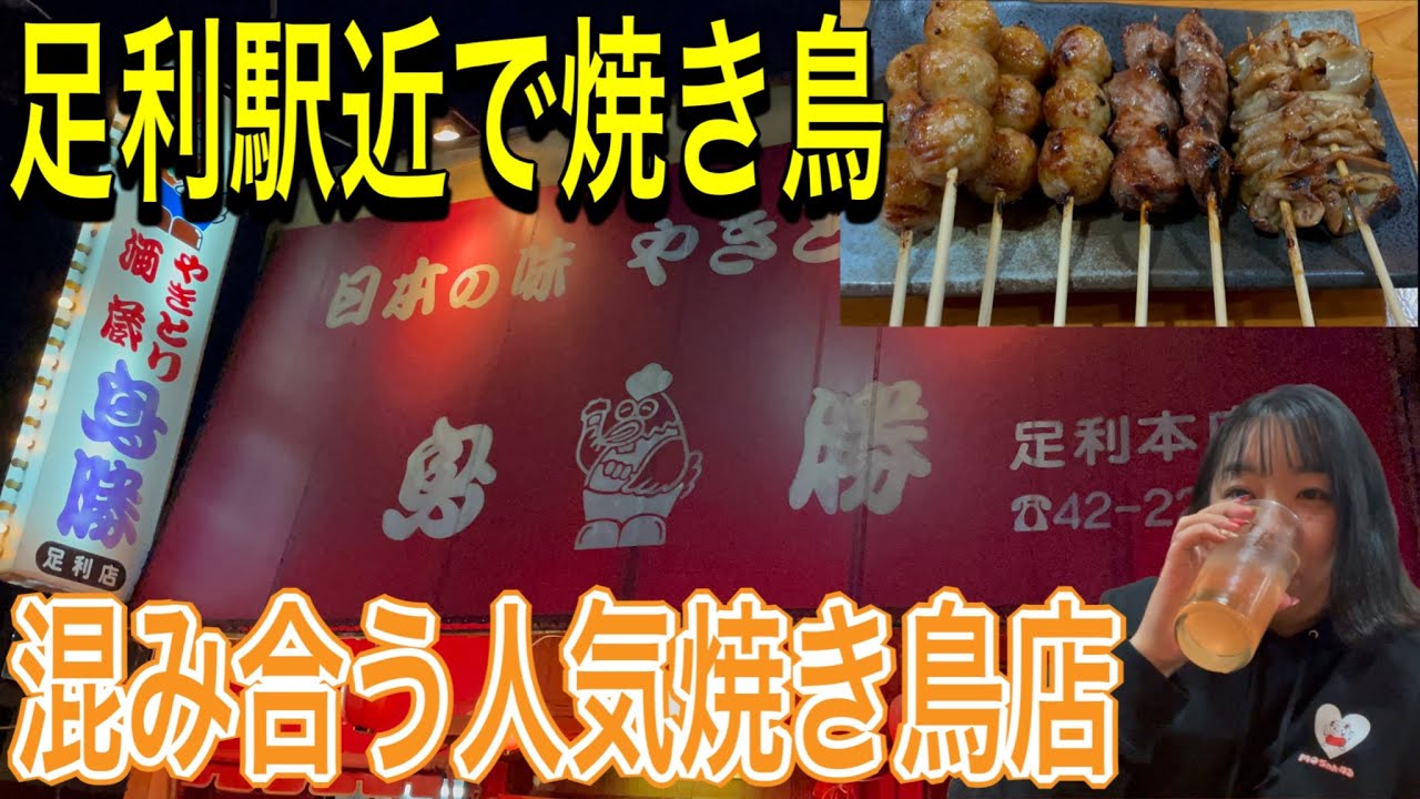 【足利市】鳥勝💚足利駅からすぐそばの人気焼き鳥屋さん😎👍めちゃくちゃ美味しいタレと塩もニンニク効いててパンチある😊酒が進むこと間違いなし😍👏焼き鳥以外の一品料理も充実😌ビールに焼き鳥😍