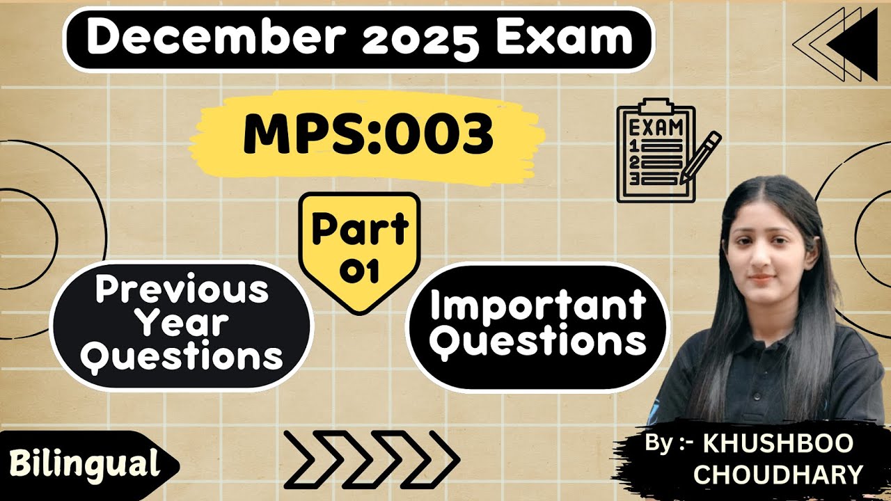 MPS-003 l January 2026 l PYQ & Important Question l Part-01 l Democracy & Development l IGNOU exam