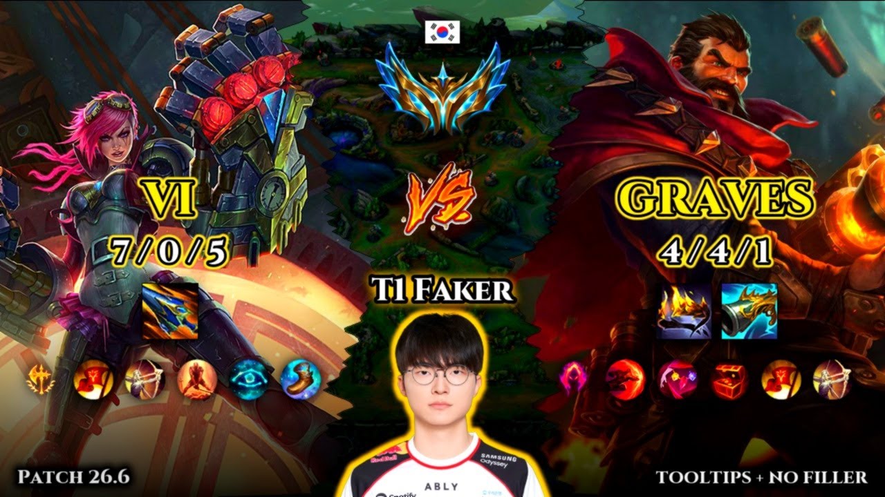 T1 Faker | Vi JUNGLE vs Graves | Patch 26.6 | 2026-03-26 | KR CHALLENGER