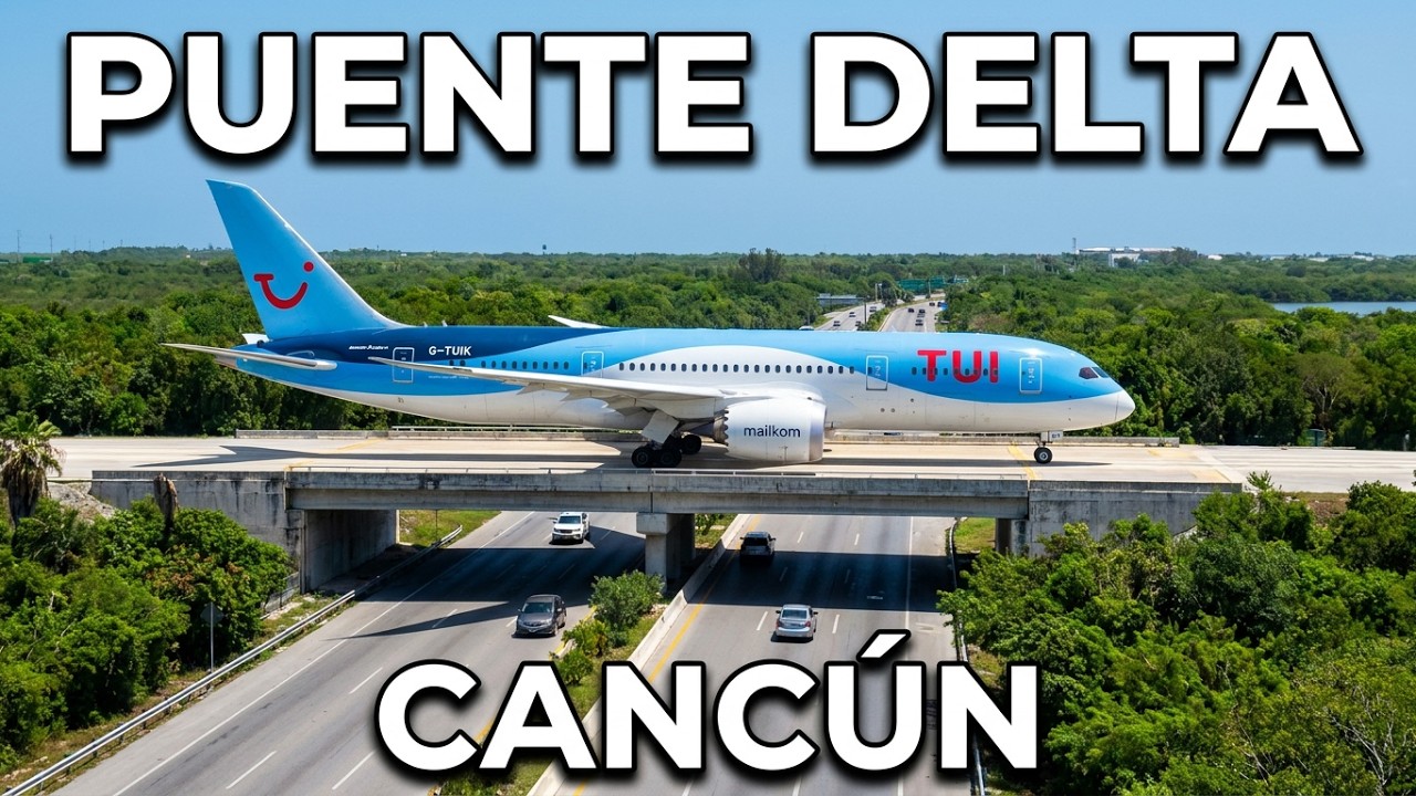 Aeropuerto de Cancún, Aviones cruzando el puente D 