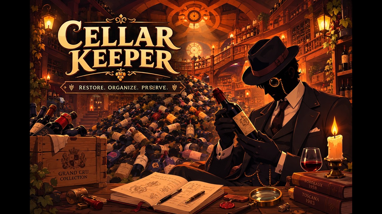 Organized 5,000 Wine Bottles 🍷 | Cellar Keeper | No Commentary | Full Game
