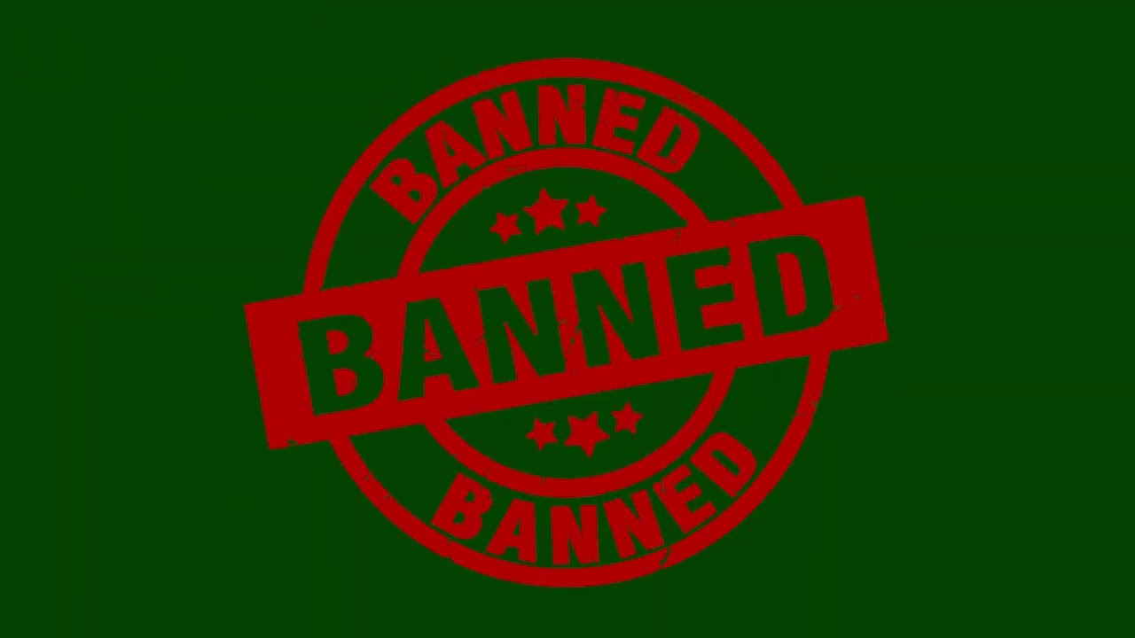 Banned stamp with sound effects on Green screen