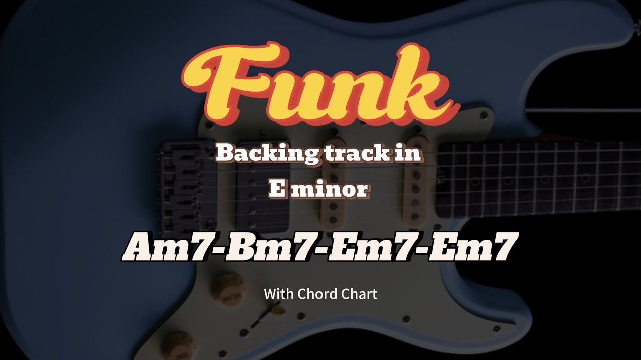 Funk guitar backing track in E minor | 113 BPM | With real-time chords 