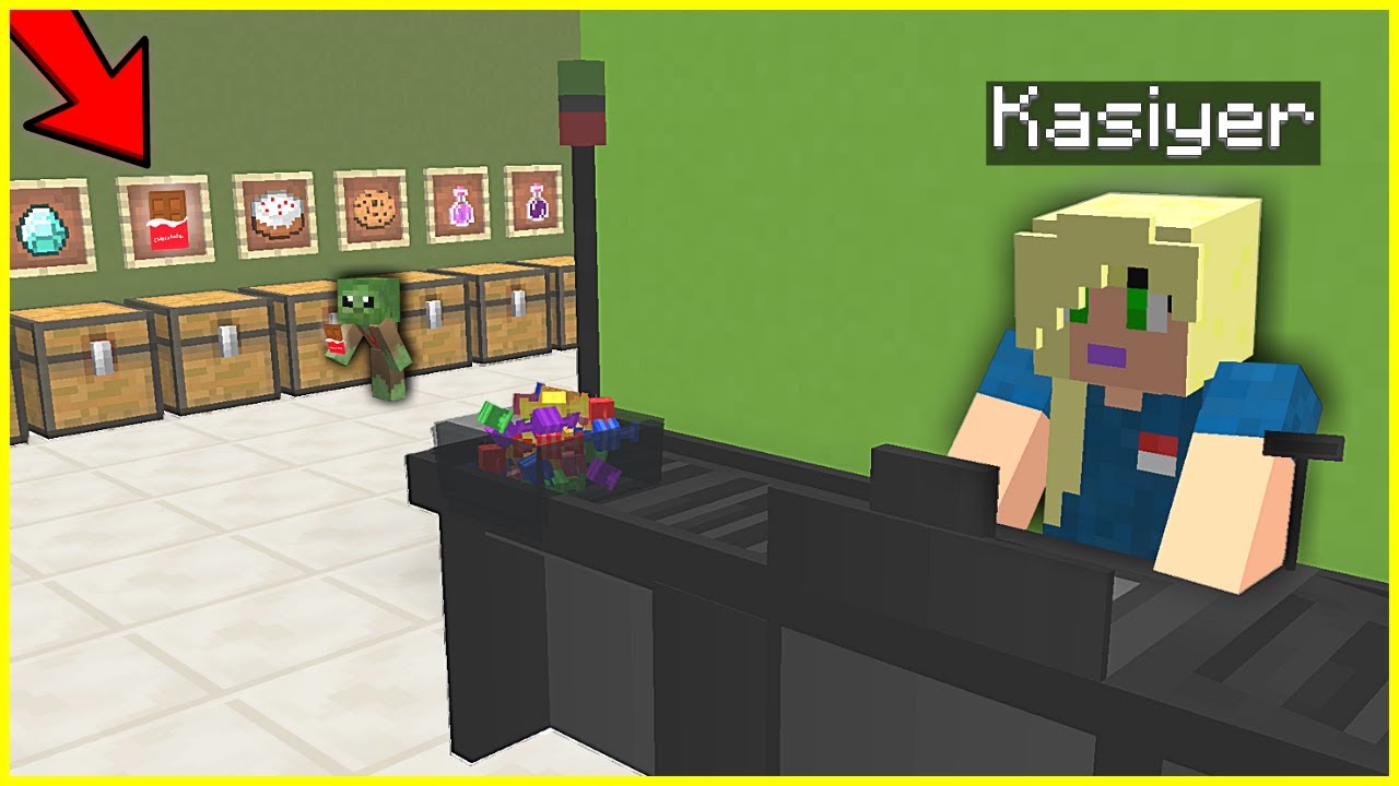 FAKİR ZOMBİ, MARKETTEN ÇİKOLATA ÇALIYOR! 😱 - Minecraft