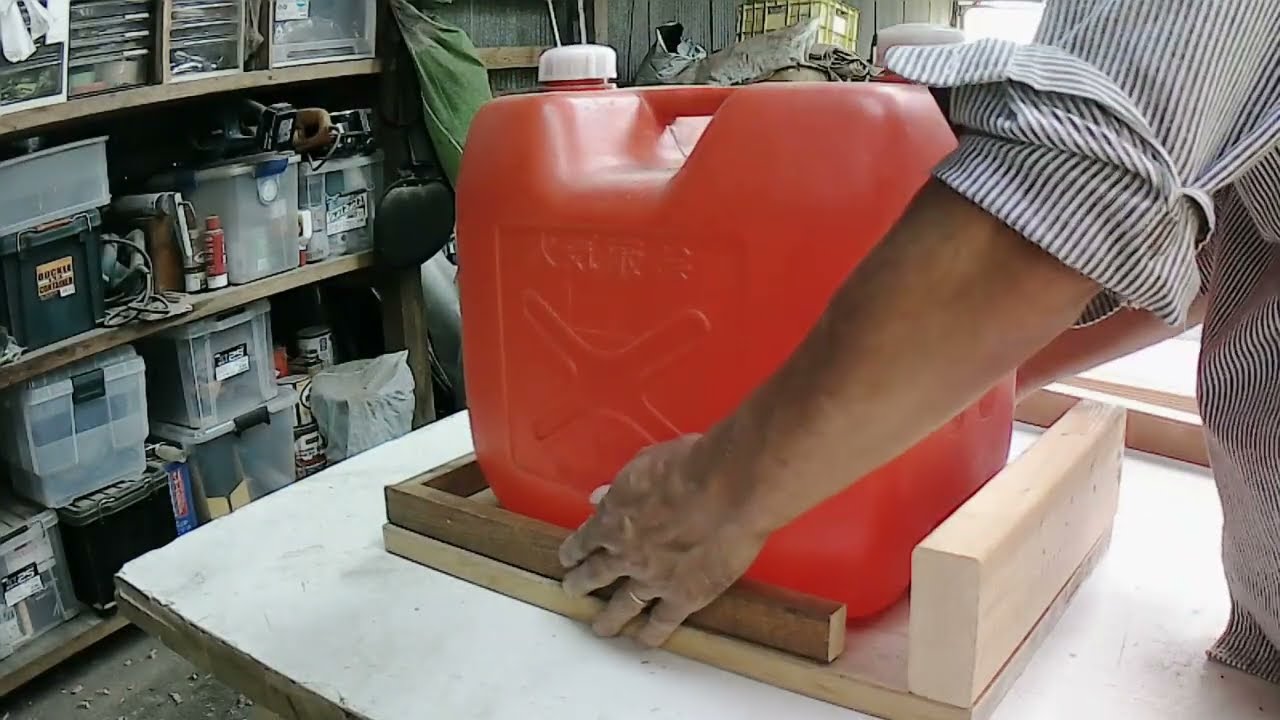 灯油キャリーの制作(木工作)