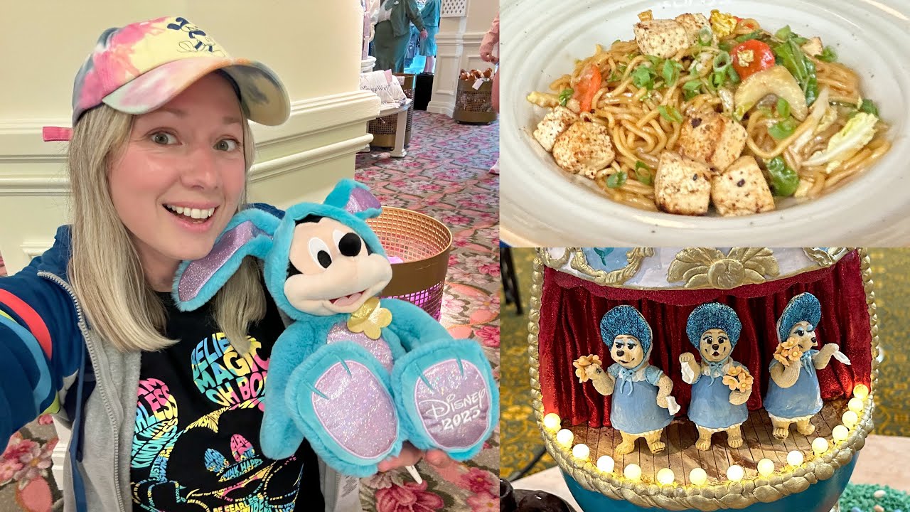 Disney Monorail Resorts Spring Break - Grand Floridian AMAZING Easter Egg Display & Kona Cafe!