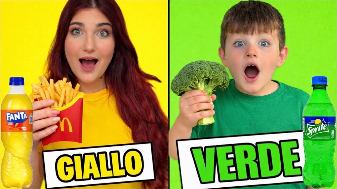MANGIAMO SOLO CIBI DI UN COLORE PER 24 ORE!!💛🌼💚🍀