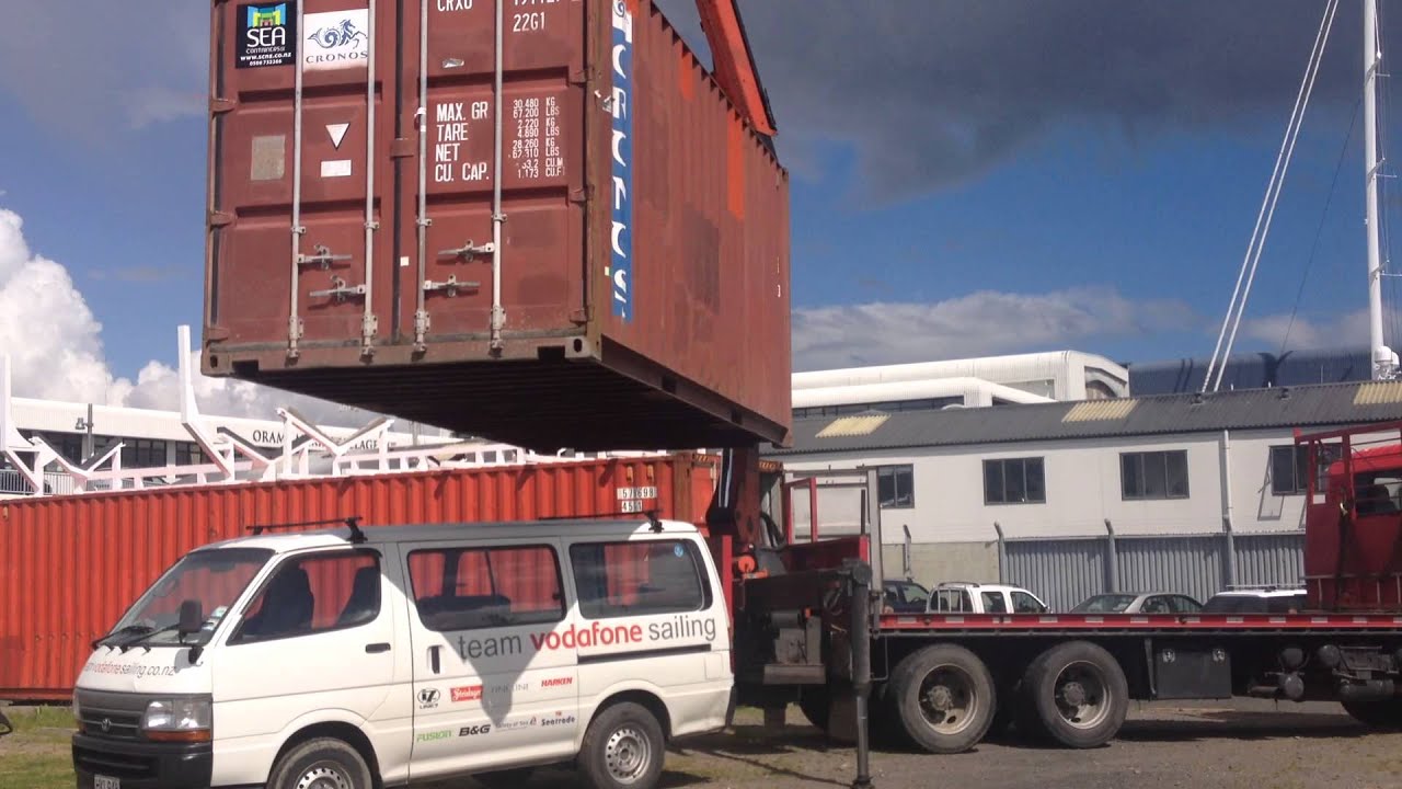 Shipping Container HIAB delivery, Auckland, NZ