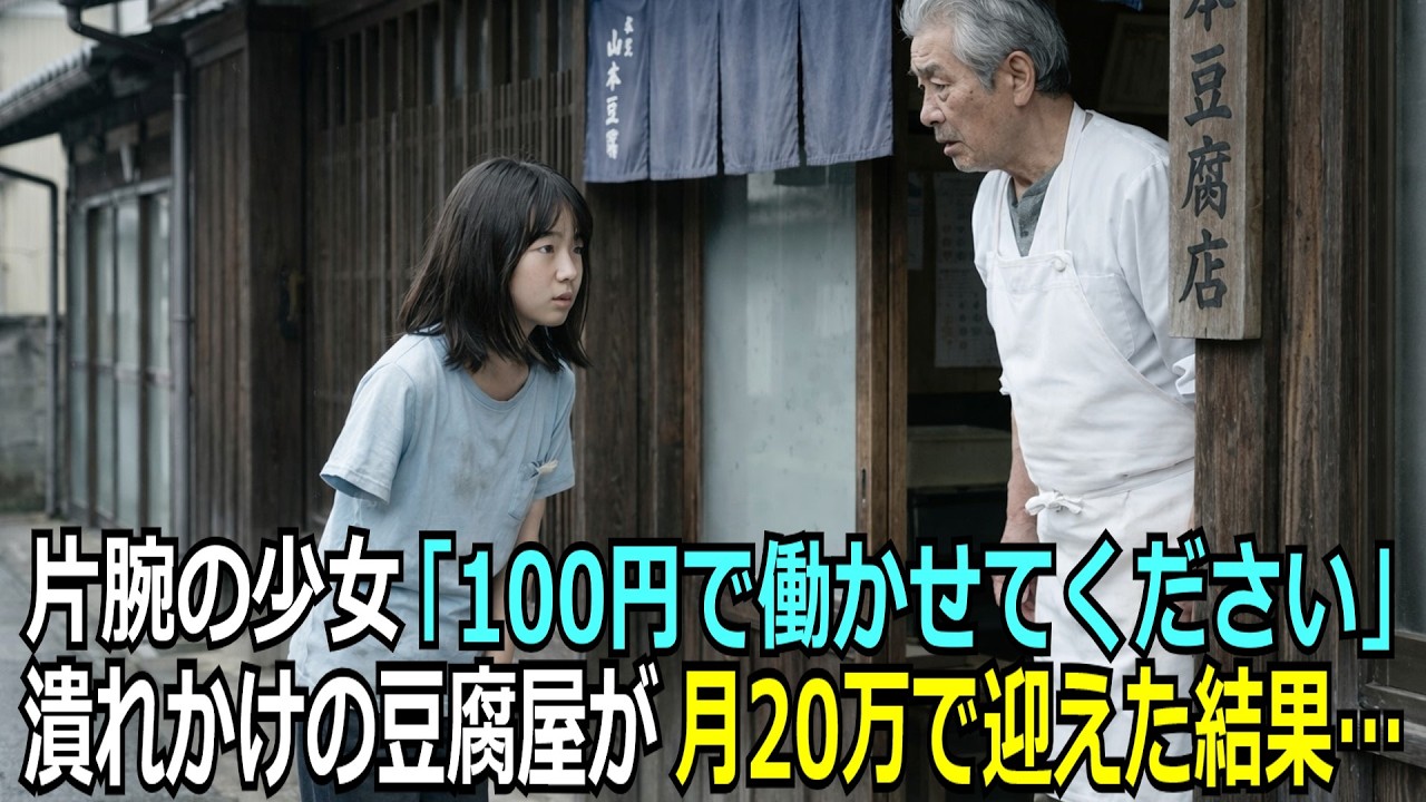 【感動】廃業寸前の豆腐屋を救ったのは“片腕の少女”だった…老人が最後に流した涙の理由