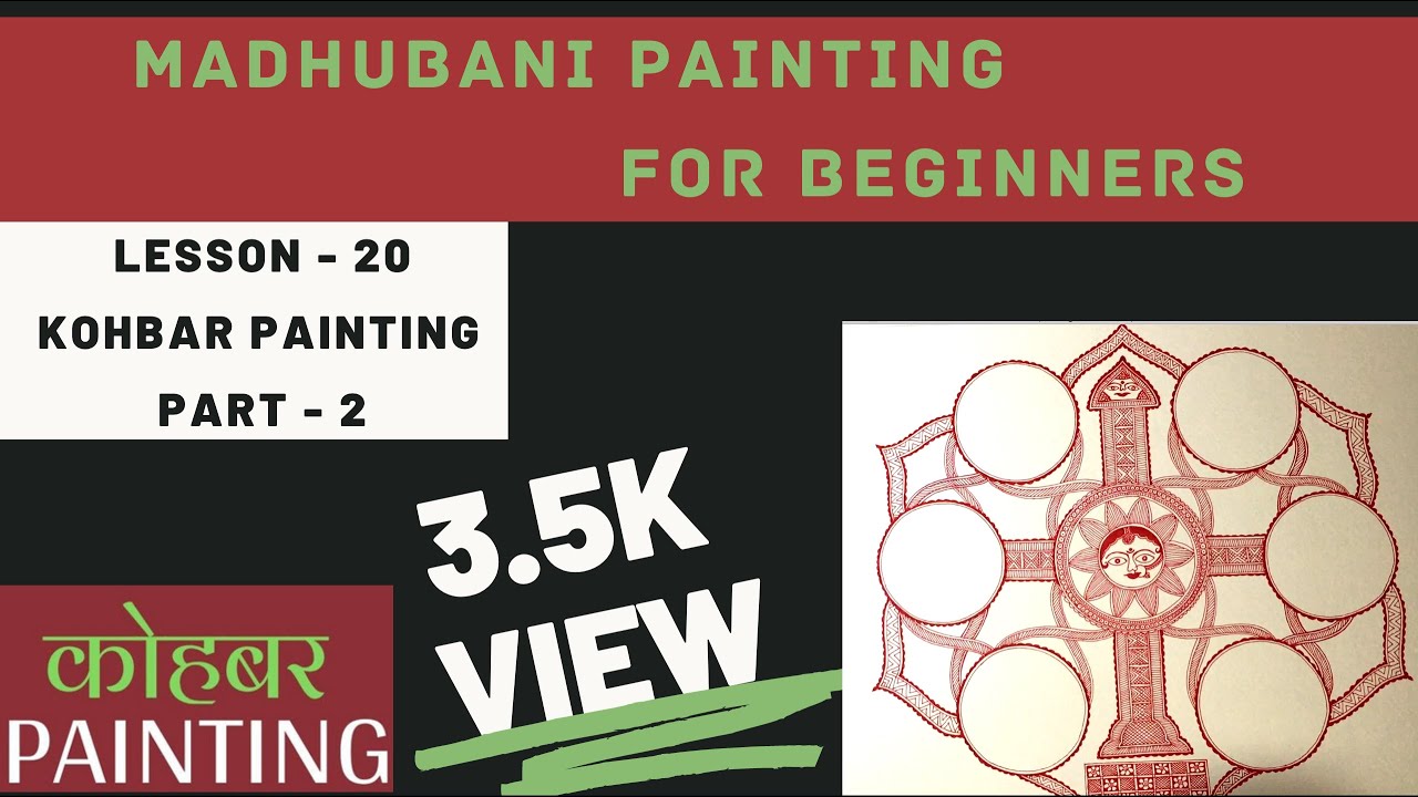 Madhubani Painting Tutorial (How to Draw KOHBAR  