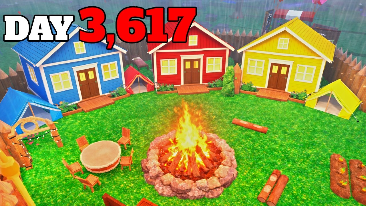 I Built 4 Camps One Base for Each Kid in (99 Nights in the Forest)